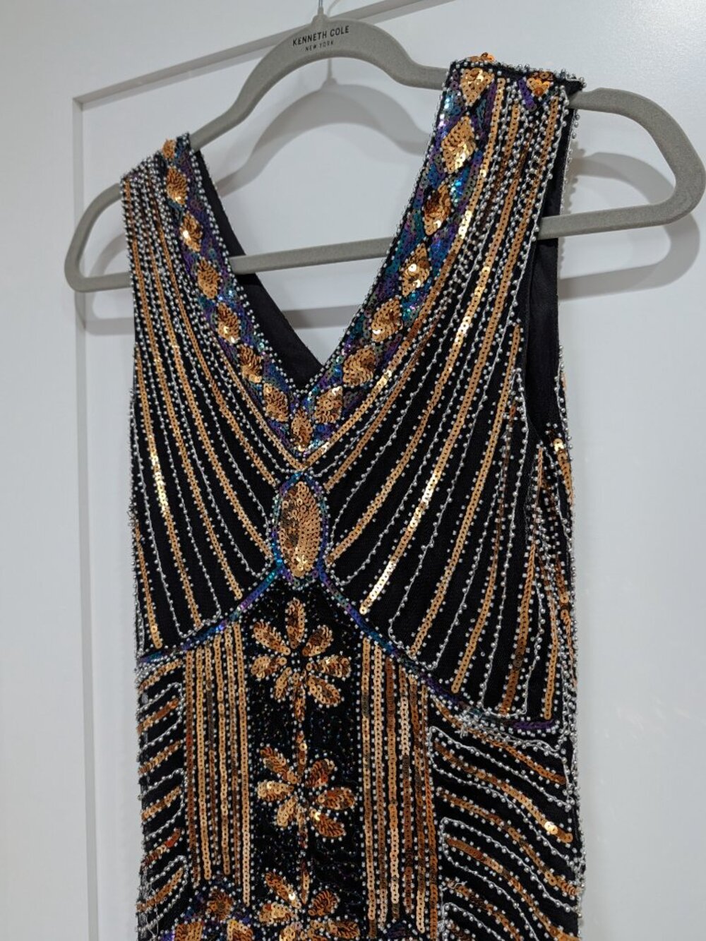 Babeyond Women's Flapper Dresses 1920s V Neck Beaded Fringed Great Gatsby Dress - Picture 6 of 9